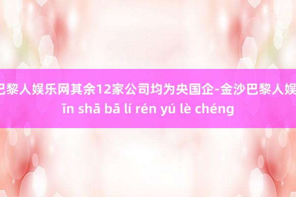 金沙巴黎人娱乐网其余12家公司均为央国企-金沙巴黎人娱乐城 jīn shā bā lí rén yú lè chéng
