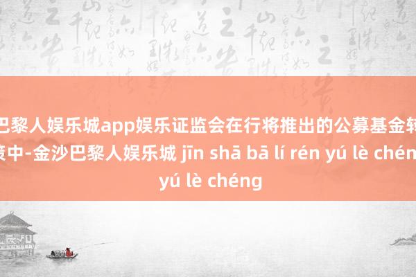 金沙巴黎人娱乐城app娱乐证监会在行将推出的公募基金转变决策中-金沙巴黎人娱乐城 jīn shā bā lí rén yú lè chéng